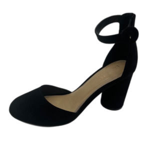 LC Lauren Conrad Black Closed Toe Heels Ankle Strap Womens Size 10